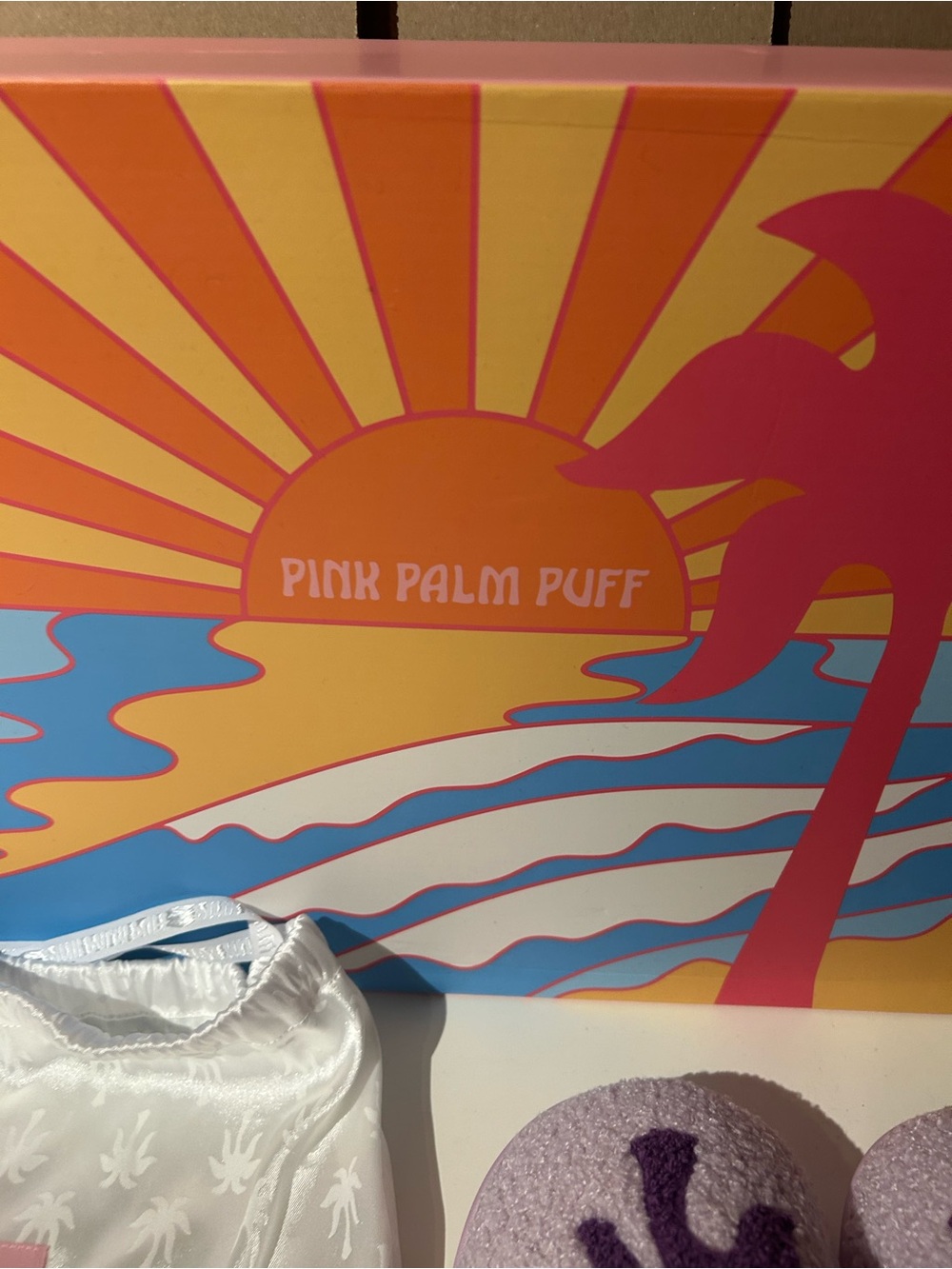 Pink Palm Puff Malibu Slippers in Twilight - Picture 7 of 8